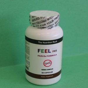 Pain relief dietary supplement bottle.