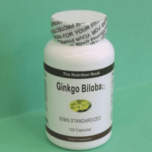 Ginkgo Biloba dietary supplement bottle.