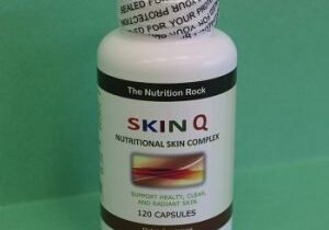 Skin Q nutritional skin complex supplement bottle.