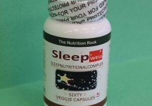 Bottle of Sleep Well dietary supplement.