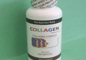 Container of collagen complex dietary supplement.