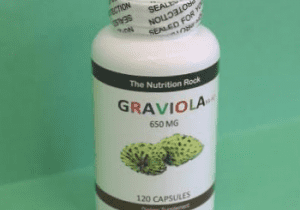 Graviola dietary supplement capsules bottle.