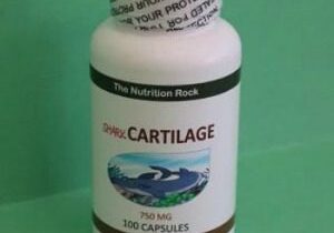 Bottle of dietary supplement capsules.